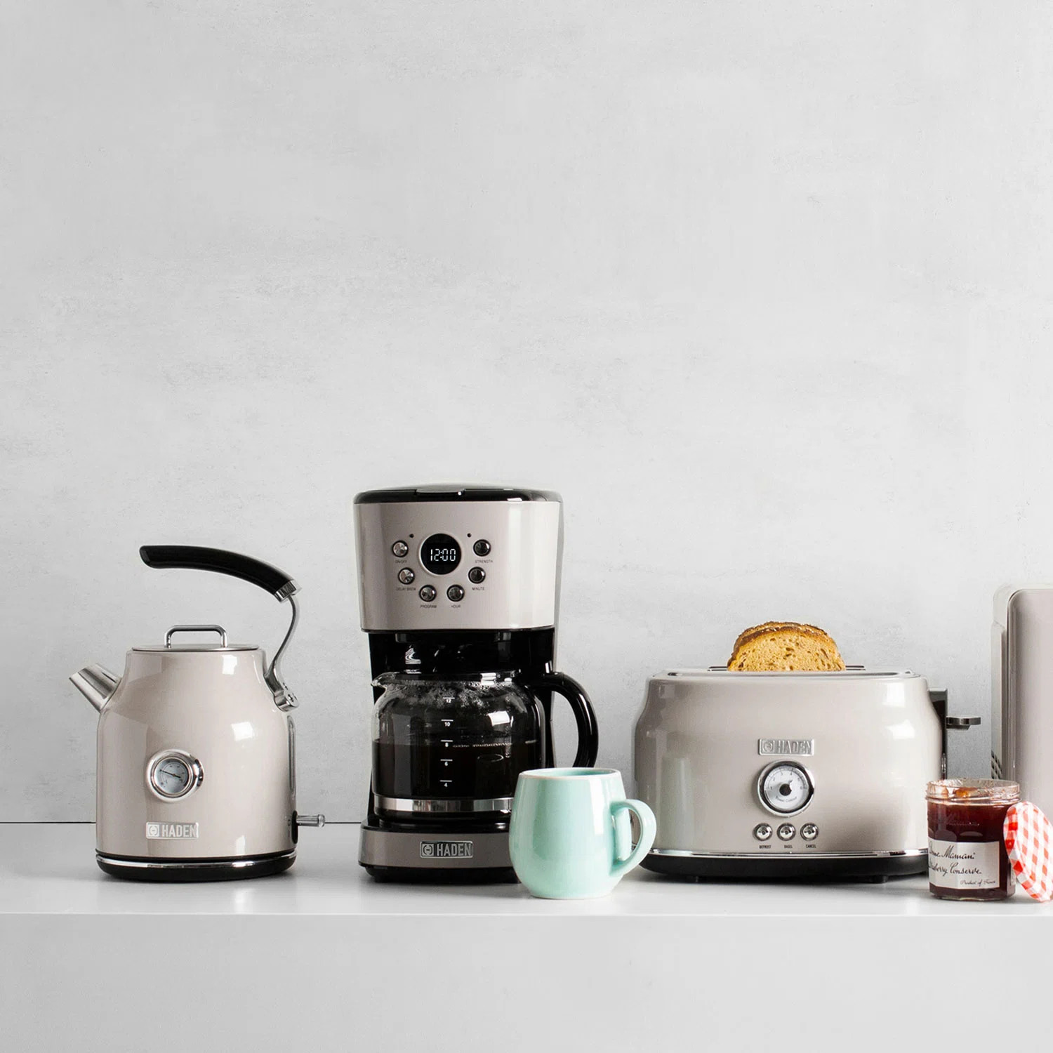 HADEN Haden Dorset Toaster & Kettle, Coffee Maker, And Cotswold Microwave, Putty Beige | Wayfair | Wayfair North America