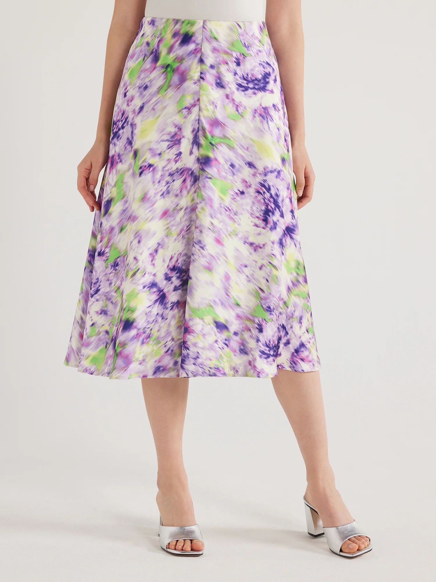 Scoop Women’s Satin Midi Skirt, Sizes XS-XXL | Walmart (US)