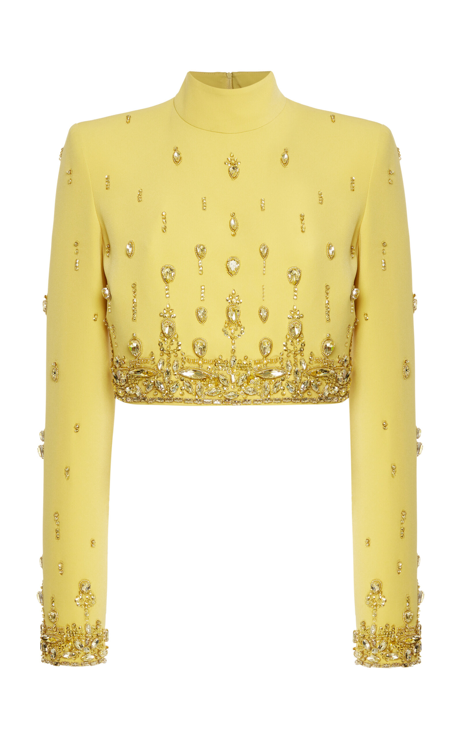 Crystal-Embellished Cady Turtleneck Crop Top | Moda Operandi (Global)