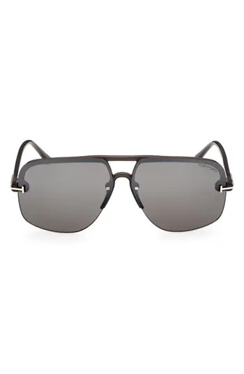 TOM FORD Hugo-02 63mm Oversize Navigator Sunglasses in Mastic /Gradient Smoke at Nordstrom Rack | Nordstrom Rack