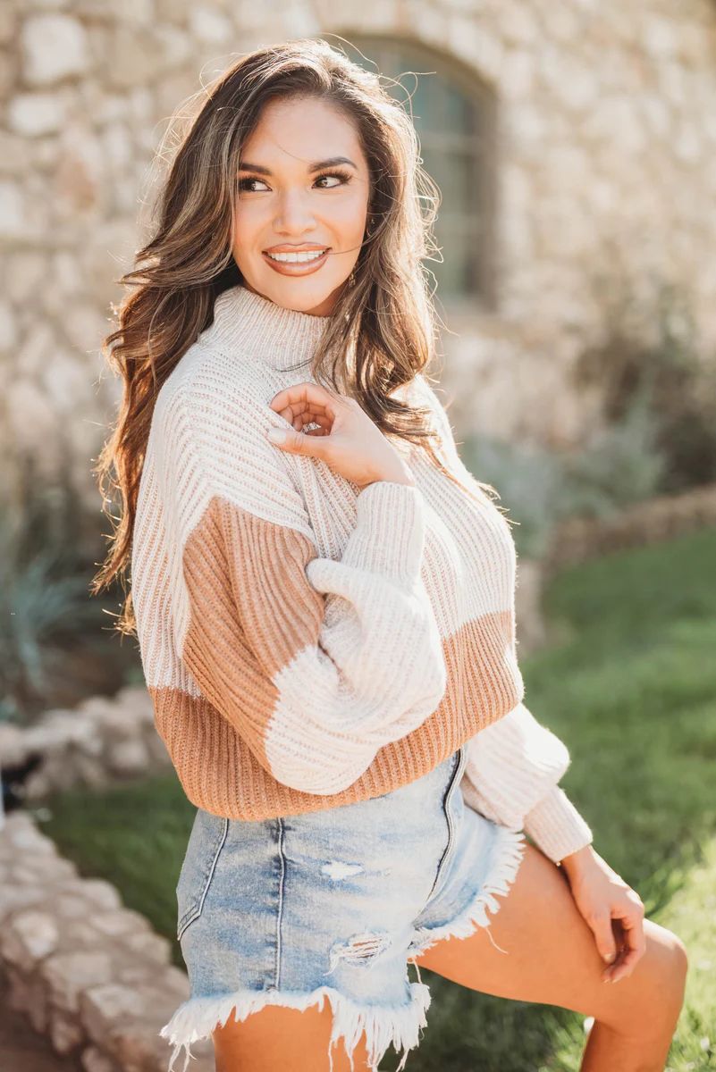 Camping Under the Stars Color Block Knit Sweater | Apricot Lane Boutique