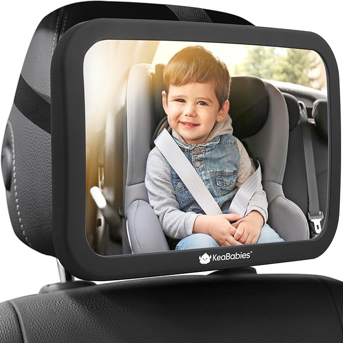 KeaBabies Baby Car Seat Mirror - Wide Shatterproof Backseat Infant Car Mirror for Baby Rear Facin... | Amazon (US)