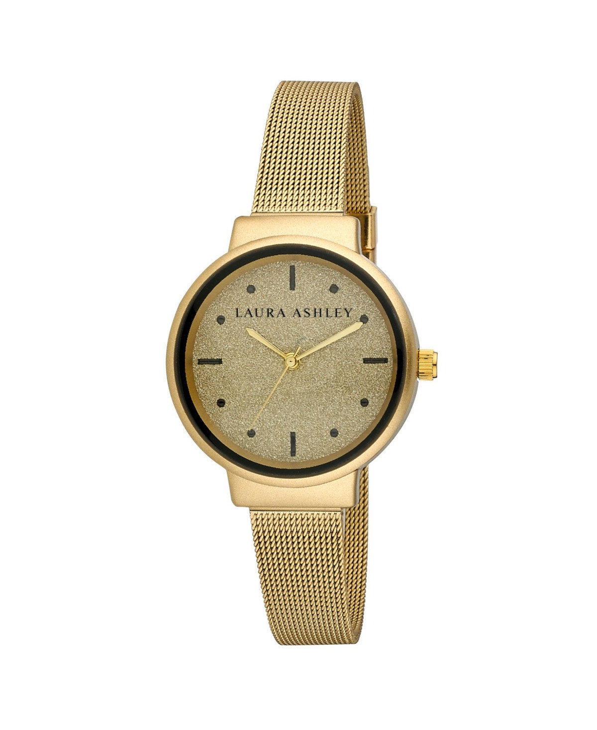 Laura Ashley Spray Gold Mesh Powered Glitz Dial Watch - Gold | Macy's