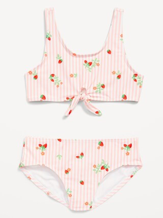 Tie-Front Bikini Swim Set for Girls | Old Navy (US)