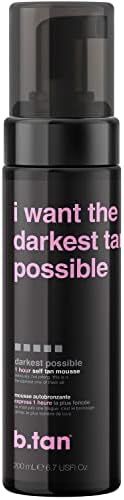 b.tan Darkest Self Tanner | I Want The Darkest Tan Possible - 100% Natural, Fast, 1 Hour Sunless ... | Amazon (US)
