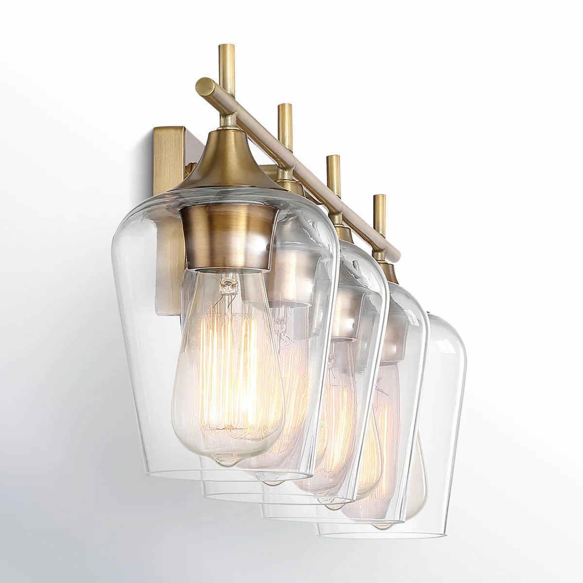 Breena Dimmable Vanity Light in Warm Brass | Wayfair North America
