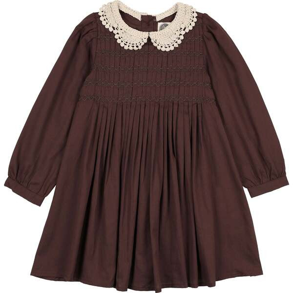Crochet Collar Dress, Brown | Maisonette