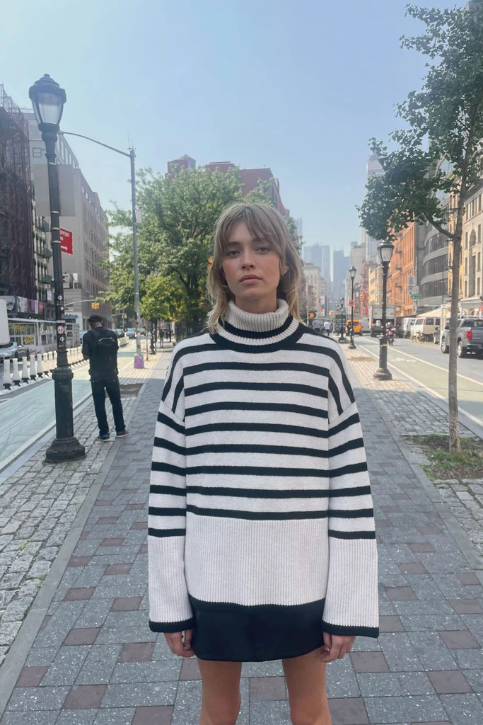 STRIPED TURTLENECK SWEATER | OAK + FORT