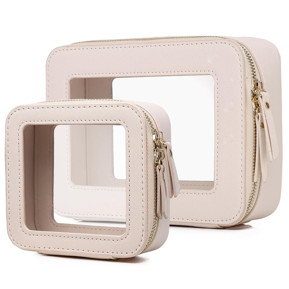 Pinkmik Clear Makeup Bag Waterproof Travel Case for Cosmetics and Toiletries Women's Purse Organi... | Amazon (US)