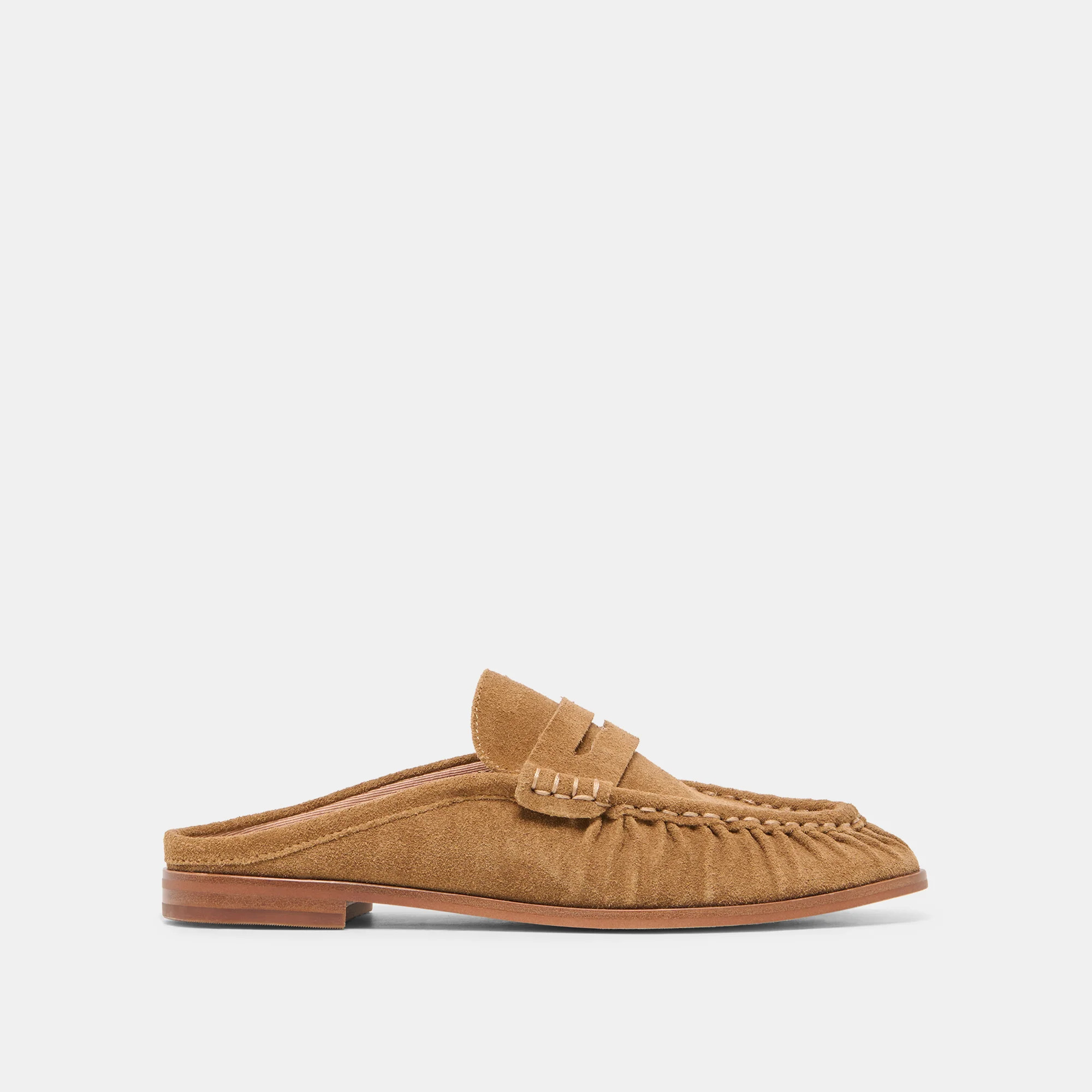 BETZY Lt Brown Suede Closed-Toe Slip-On Loafers | Dolce Vita | DolceVita.com