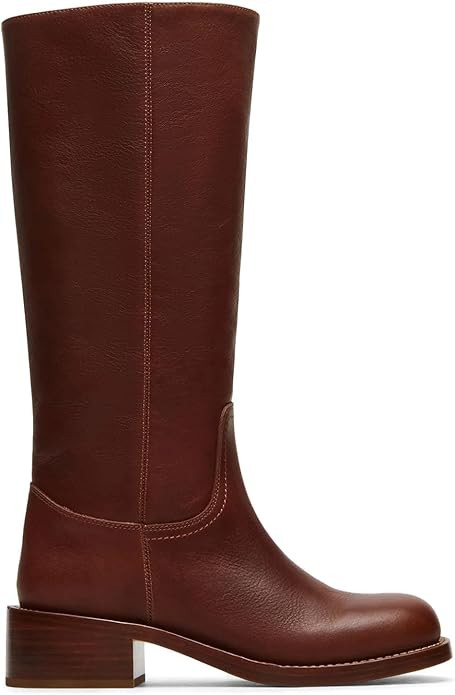 femflame Black Knee High Boots For Women Chunky Heel Round Toe Womens Riding Boots Platform Winte... | Amazon (US)