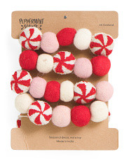 Large Poms Peppermint Garland | Marshalls