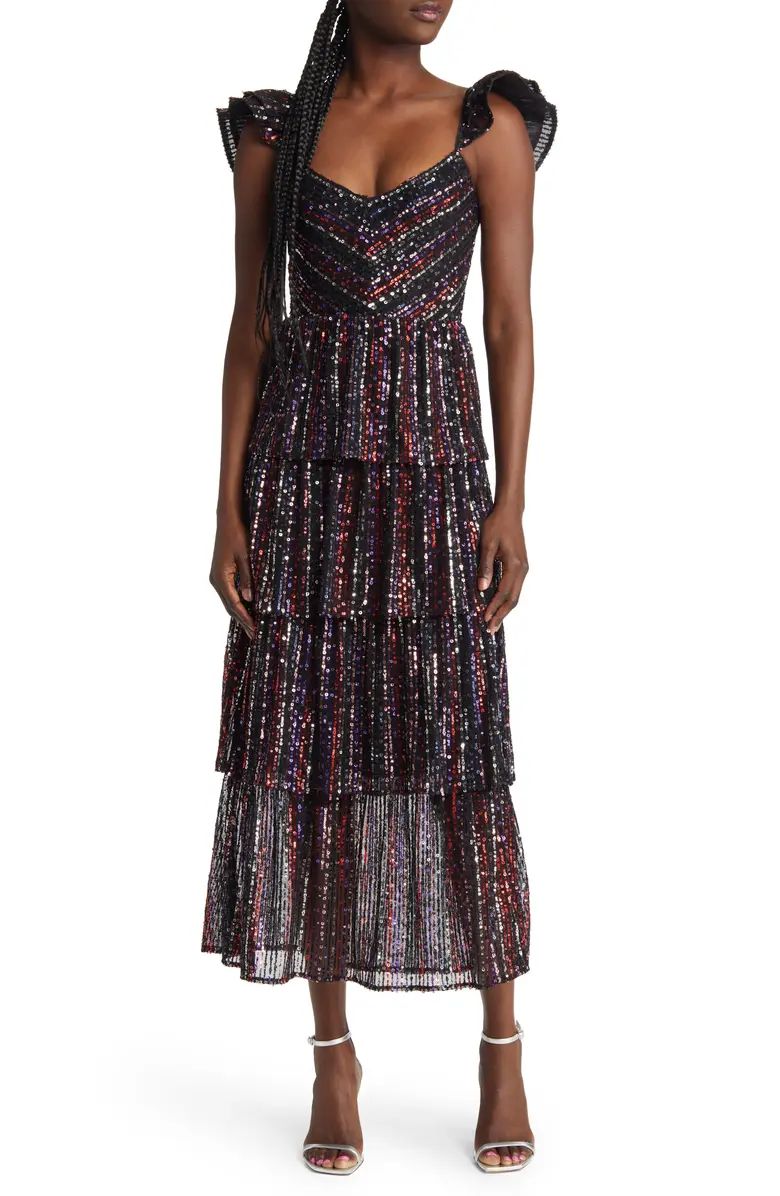Saylor Quintana Ruffle Sequin Tiered Cocktail Dress | Nordstrom | Nordstrom