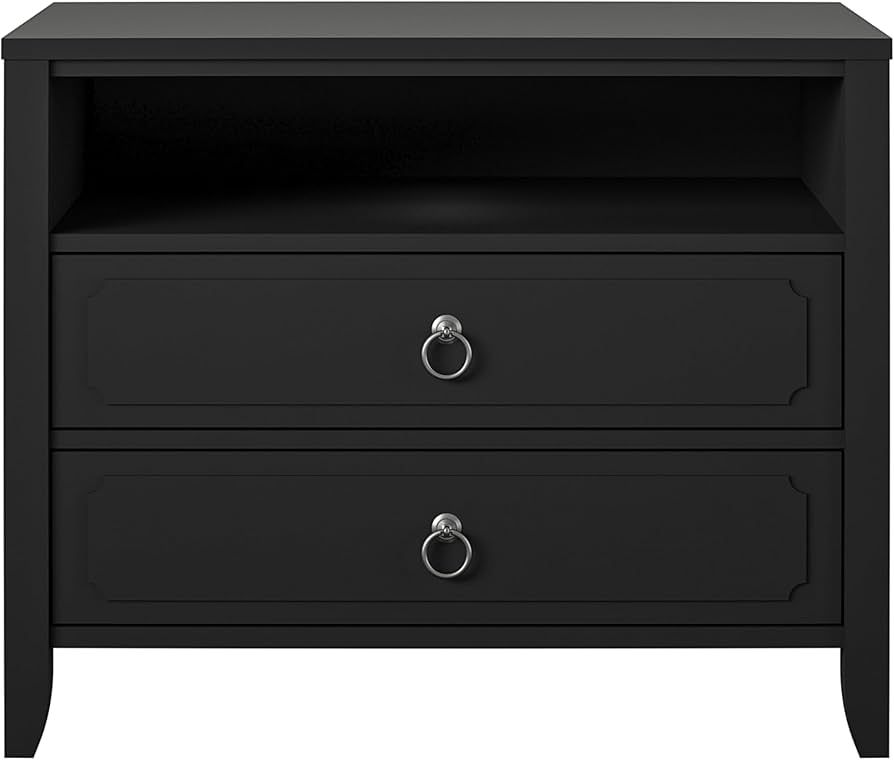 Novogratz Her Majesty 2 Drawer Nightstand, Black | Amazon (US)