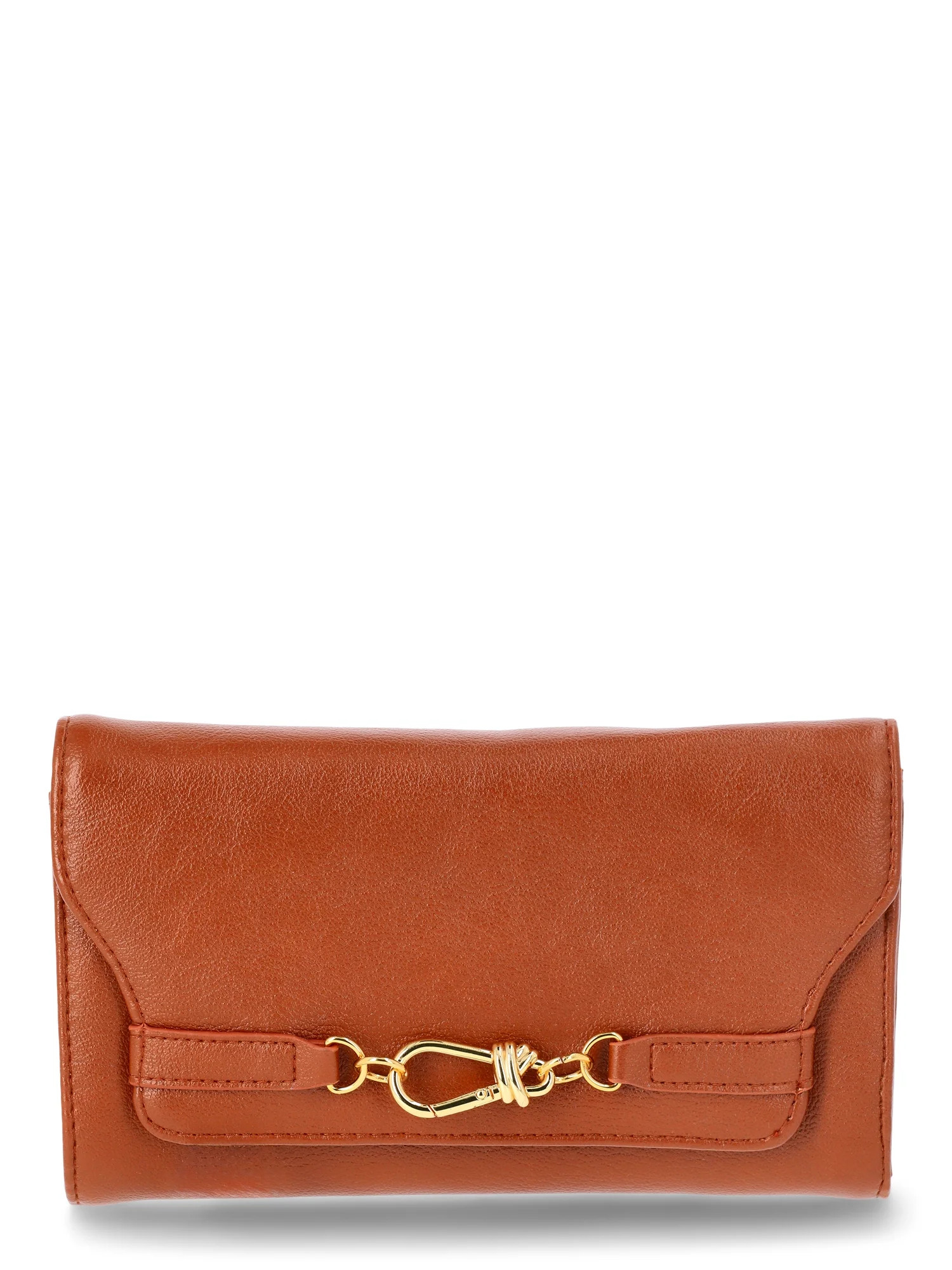 Time and Tru Women's Scarlet Envelope Wallet, Cognac Brown | Walmart (US)