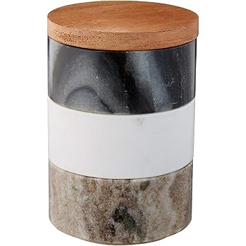 Creative Co-Op Marble Stacking Pinch Pots with Acacia Wood Lid | Amazon (US)