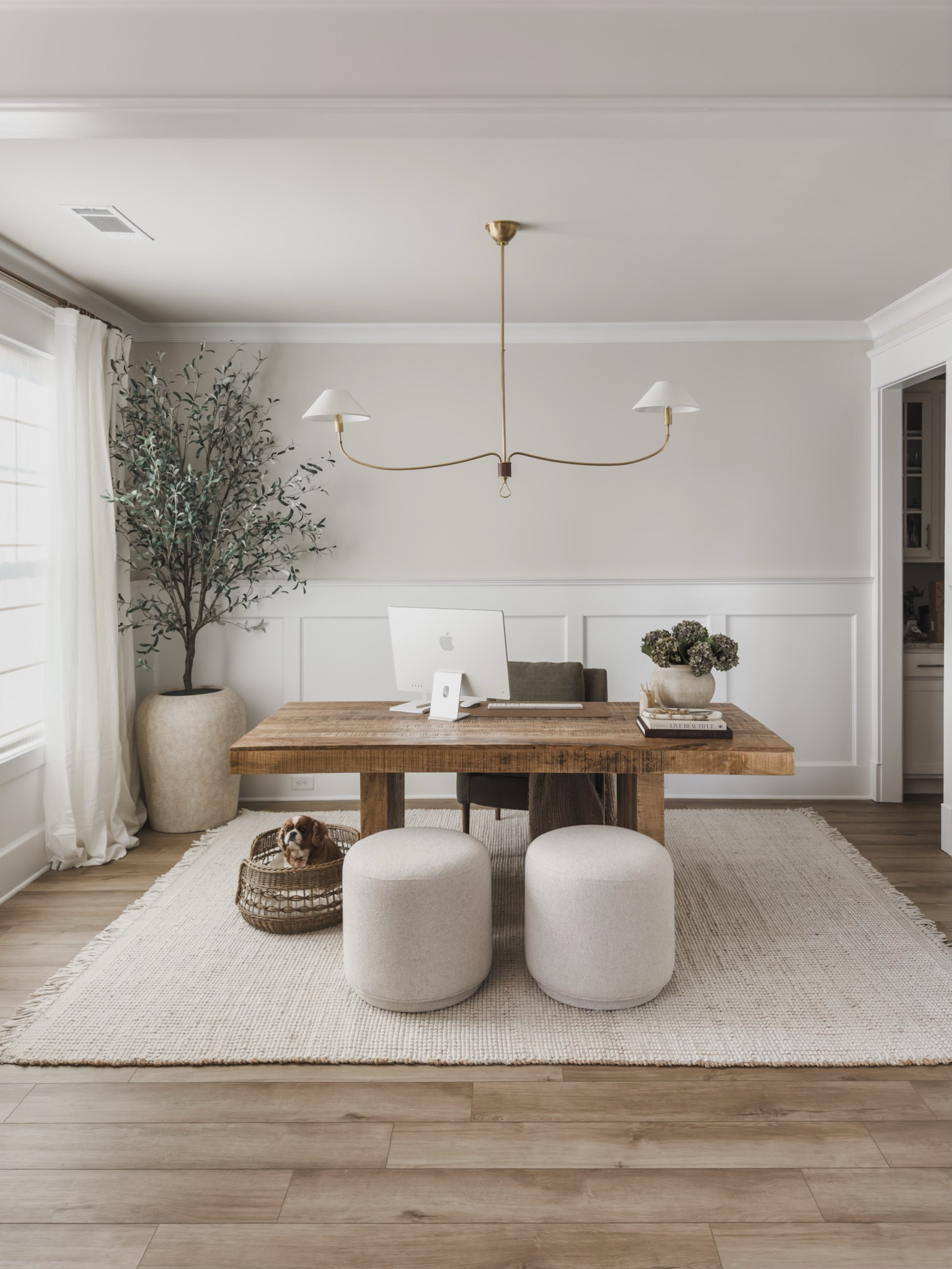 Light and bright neutral home office with oversized wooden desk, creamy whites, and pops of green!

Neutral office space, home office, work from home vibes, neutral wood tones, creamy whites, pops of green, neutral area rug, lighting detail, faux olive tree, oversized planter, faux florals, decor book, catchall tray, ottoman faves, light and bright, linen detail, linen curtain, neutral office chair, throw blanket, Pottery Barn style, desk pad, Rugs USA, shop the look!

#LTKStyleTip #LTKSeasonal #LTKHome