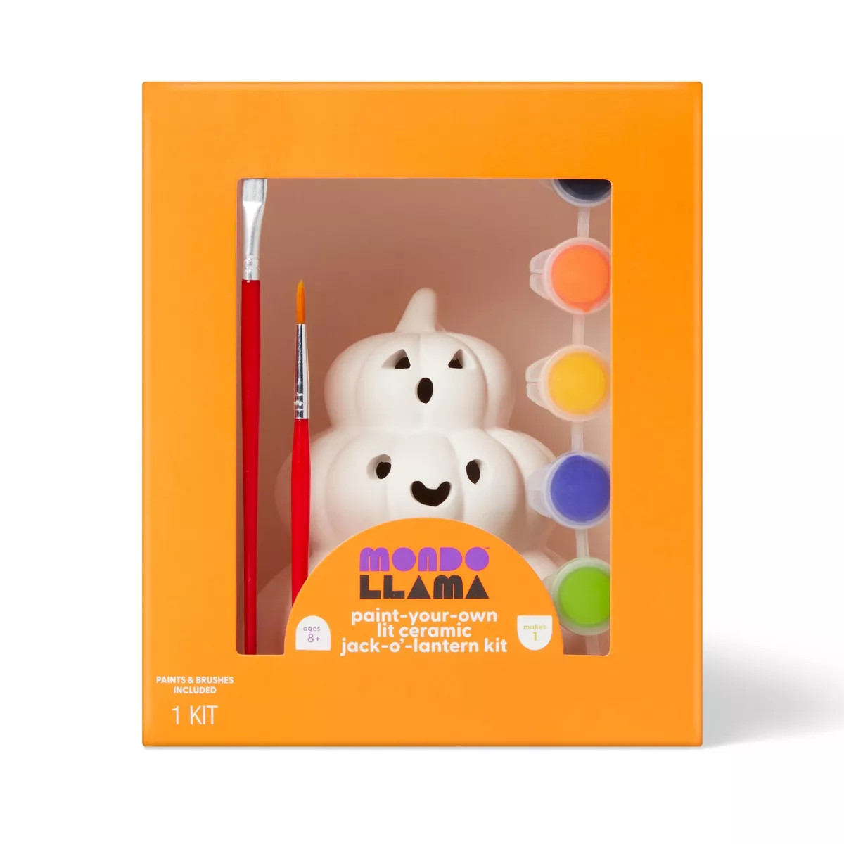 Halloween Craft Lit Ceramic Pumpkins Painting Kit - Mondo Llama™ | Target