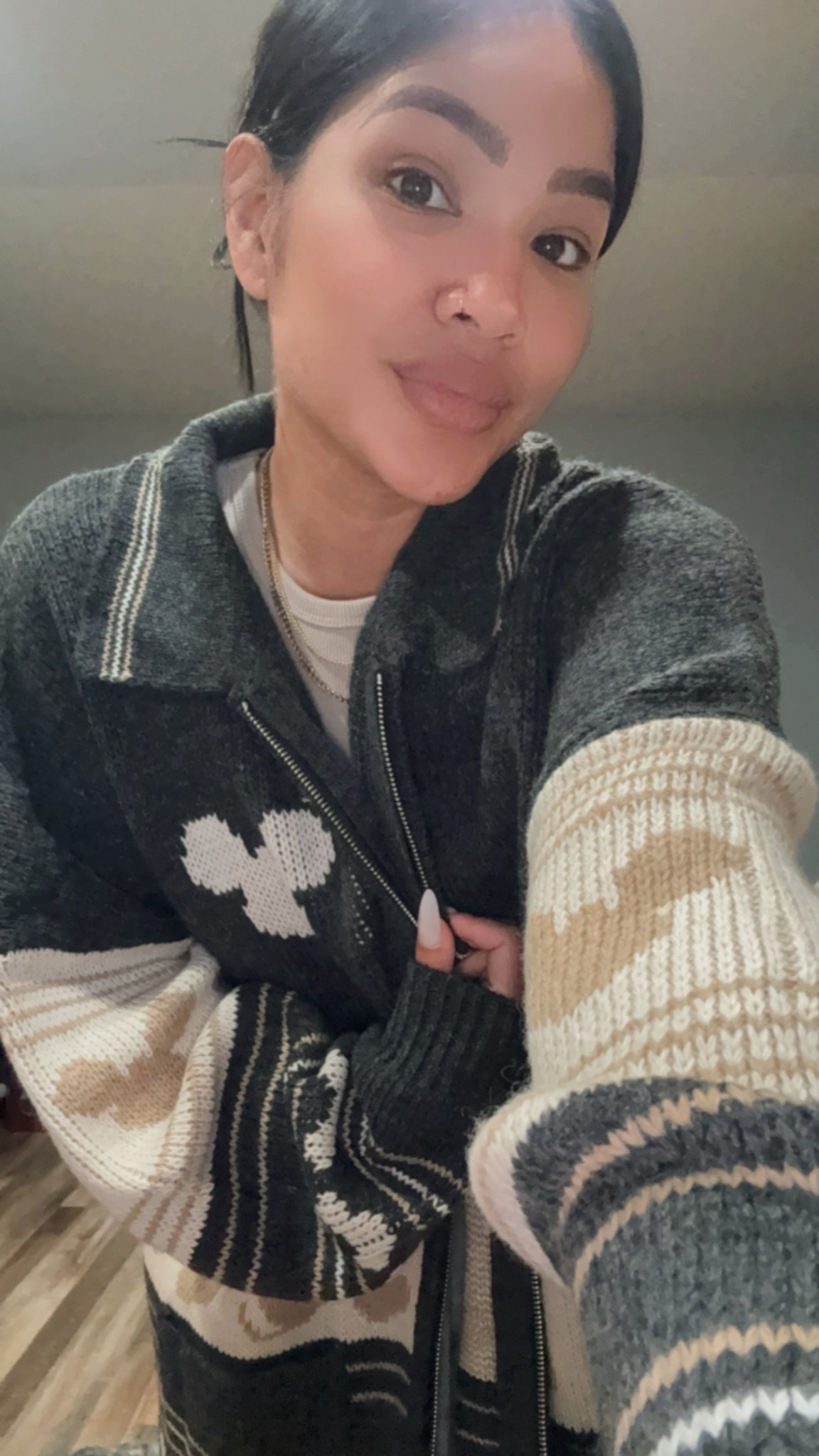 Cozy Mickey Mouse knit zip up 