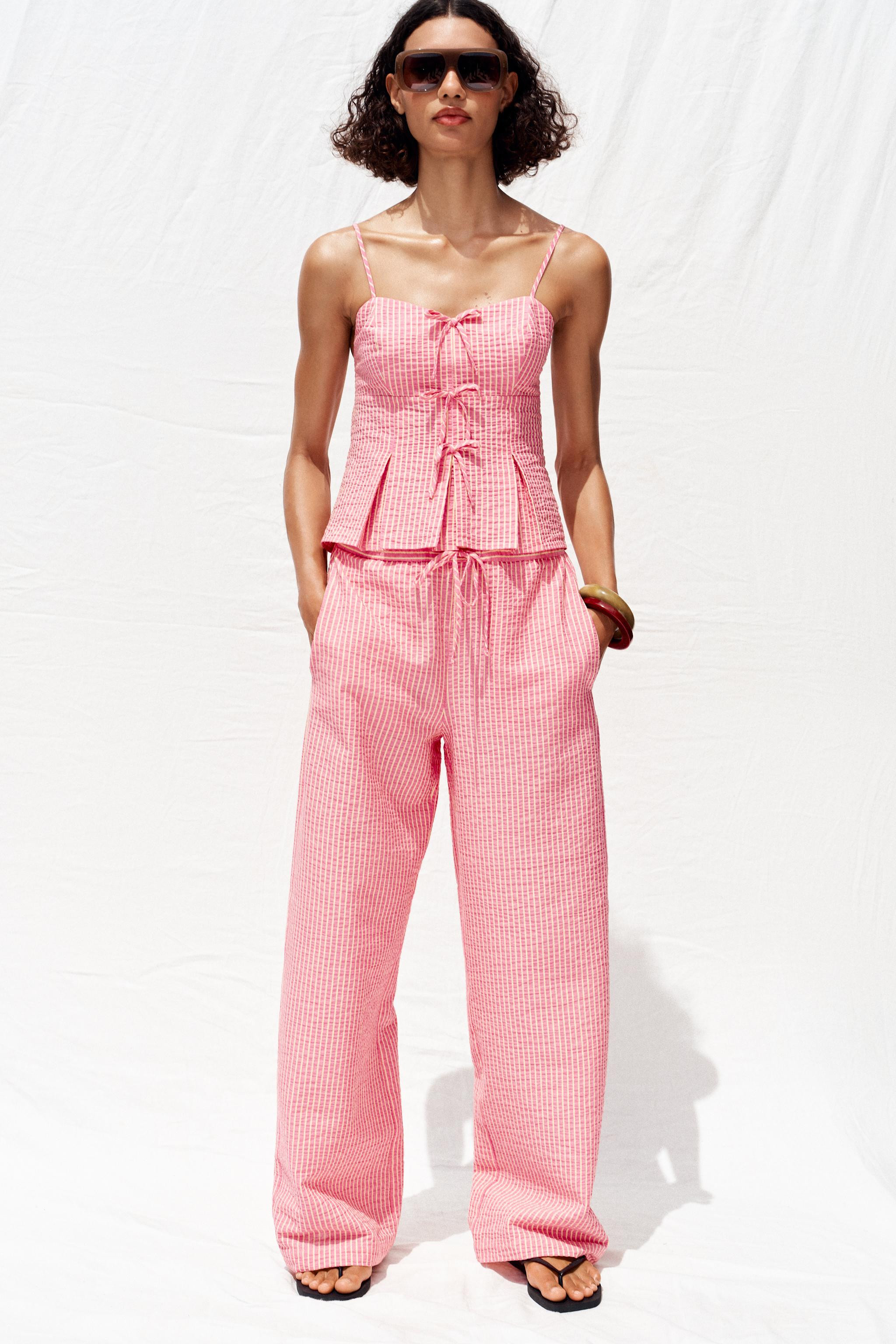 STRIPED BOW TOP | Zara US