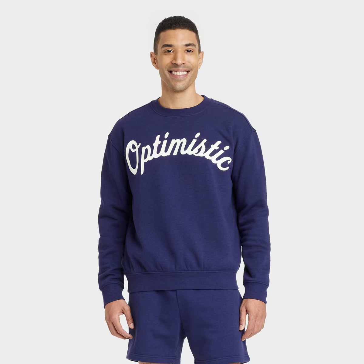 Men's Optimistic Crewneck Sweatshirt - Goodfellow & Co™ Navy Blue | Target