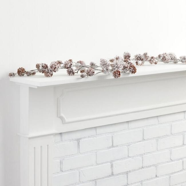 Pier Place Snowy Pinecone and Faux Berry Garland | World Market