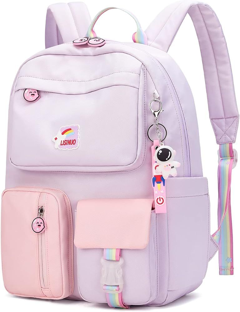 kids backpack girls middle school backpack cute aesthetic casual children bookbag holds 13.3-15 lapt | Amazon (US)