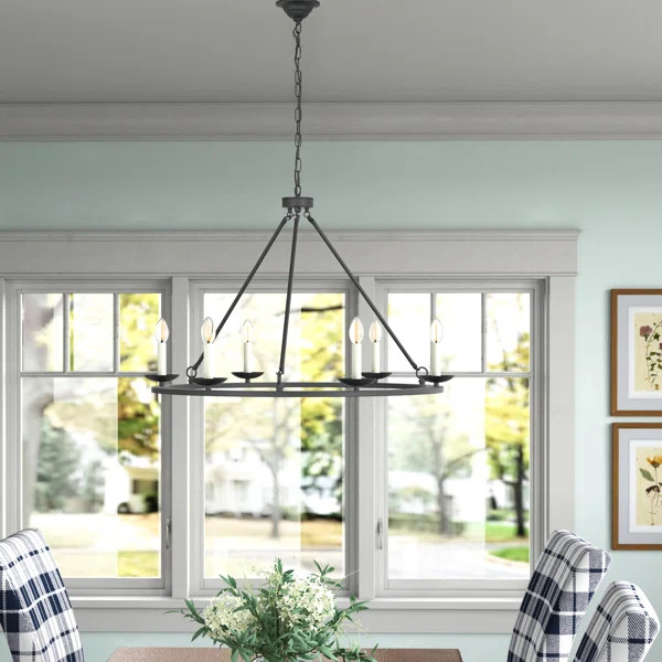 Pickensville 6 - Light Dimmable Wagon Wheel Chandelier | Wayfair North America