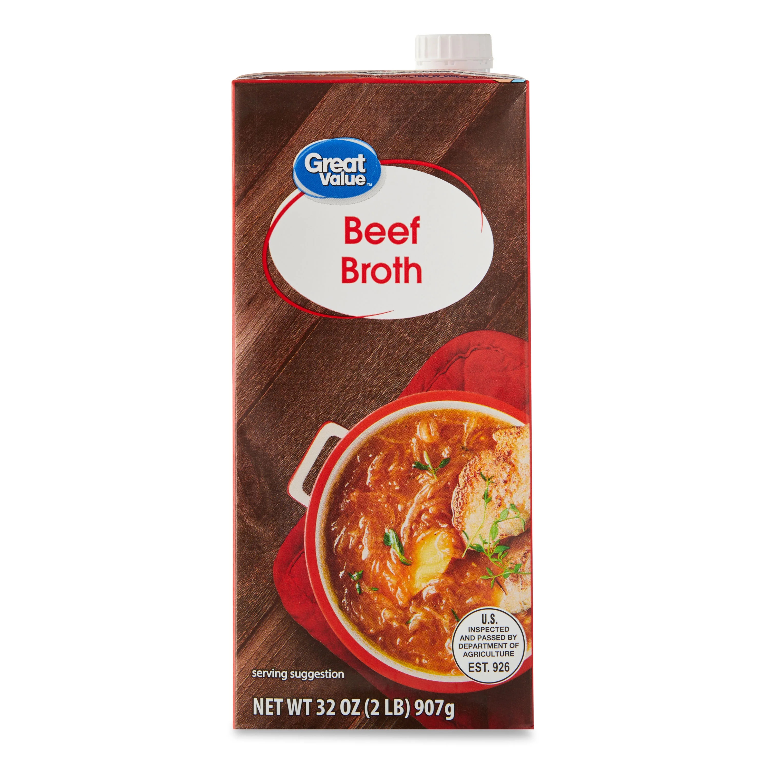 Great Value Beef Broth, 32 oz Carton, Shelf-Stable/Ambient, Gluten-Free | Walmart (US)