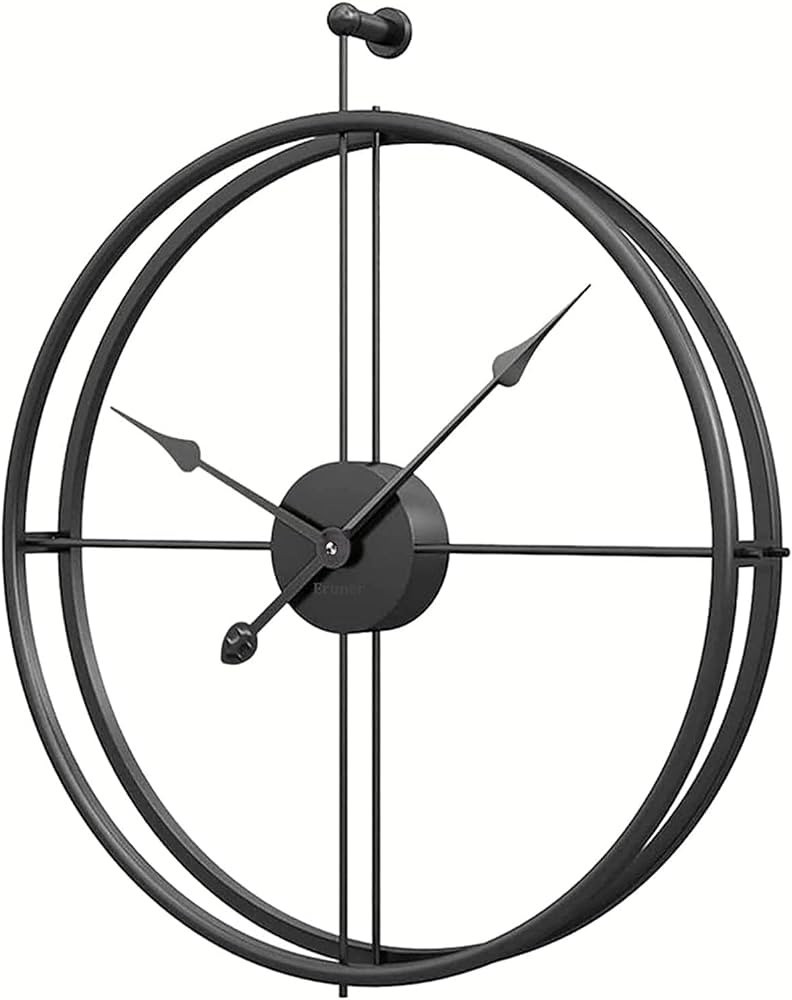 24 Inch Large Wall Clock, Black Metal Farmhouse Wall Clock, Oveisized Wall Clock Non Ticking Batt... | Amazon (US)