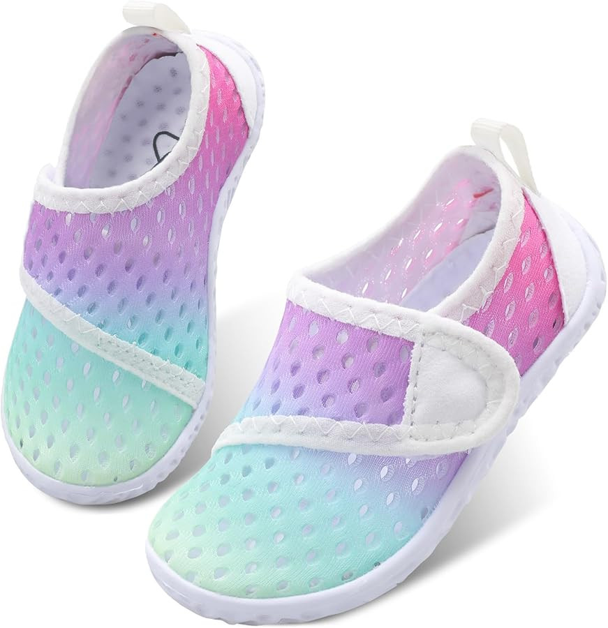 LeIsfIt Toddler Water Shoes Boys Girls Barefoot Aqua Socks Kids Breathable Quick-Dry Swim Shoes f... | Amazon (US)