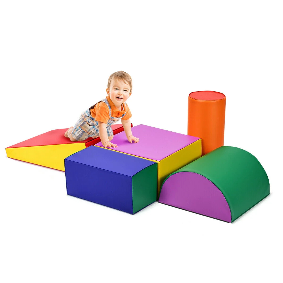 Gymax Crawl Climb Foam Shapes Playset Softzone Toy Toddler Preschoolers Kids | Walmart (US)