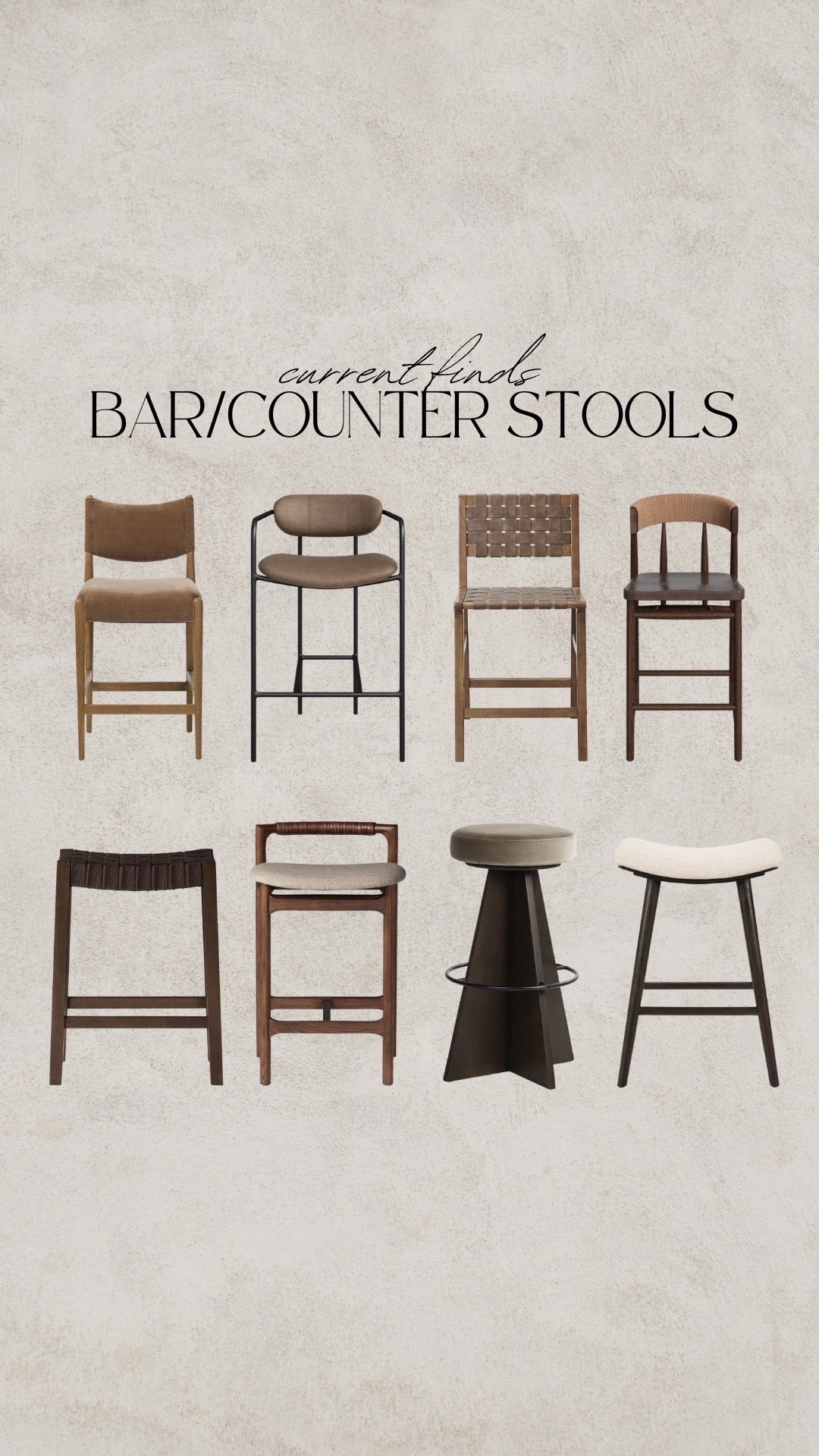 Barstools, counter stools, modern organic stools, white oak counter stools, woven counter stools, wooden counter stools, fur stool, swivel stool, walnut stool, velvet stool

#LTKSaleAlert #LTKSeasonal #LTKHome

#LTKSaleAlert #LTKSeasonal #LTKHome