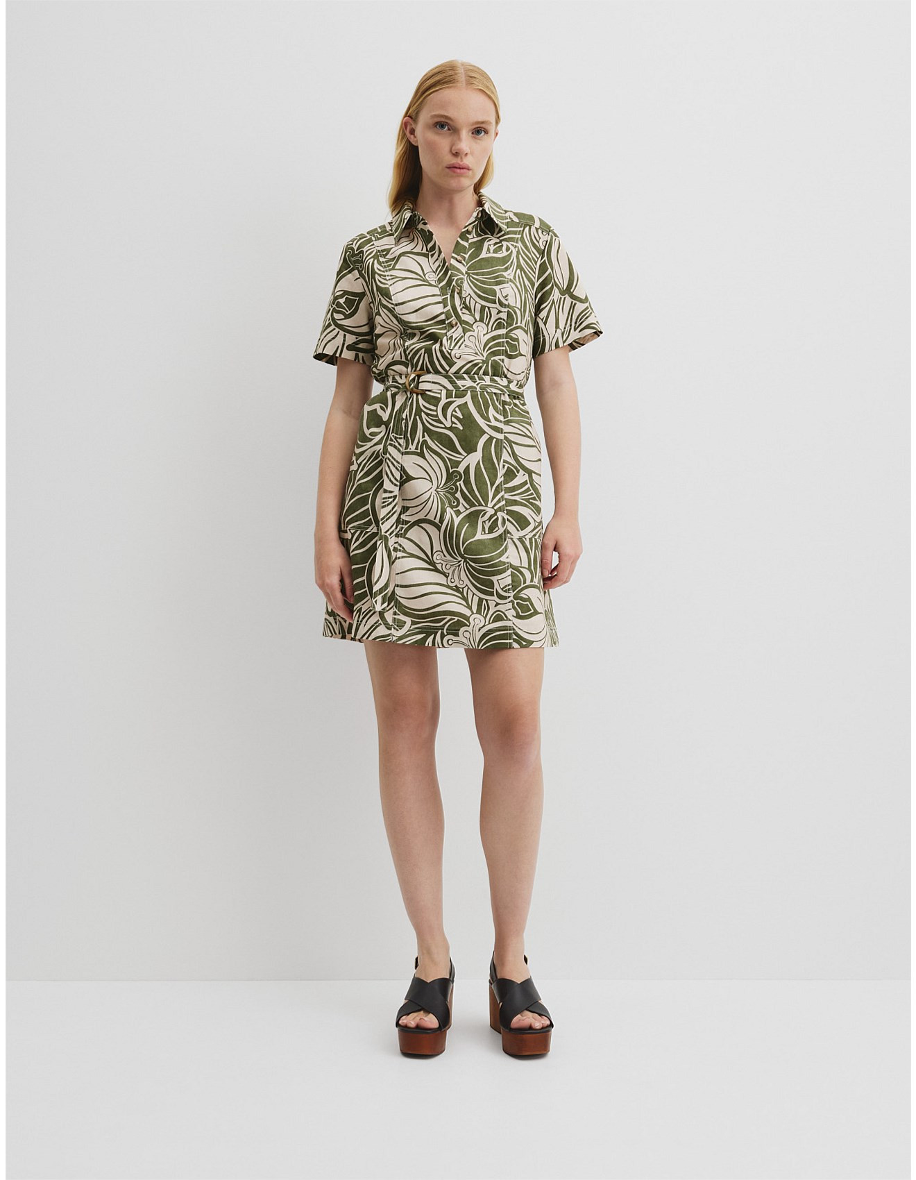 Print Flared Mini Dress | David Jones (Australia & New Zealand)