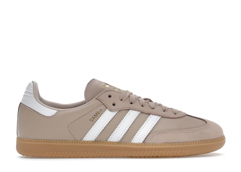 Adidas Samba OG (Women's) Sneakers in Wonder Taupe/Footwear White/Gold Metallic | StockX
