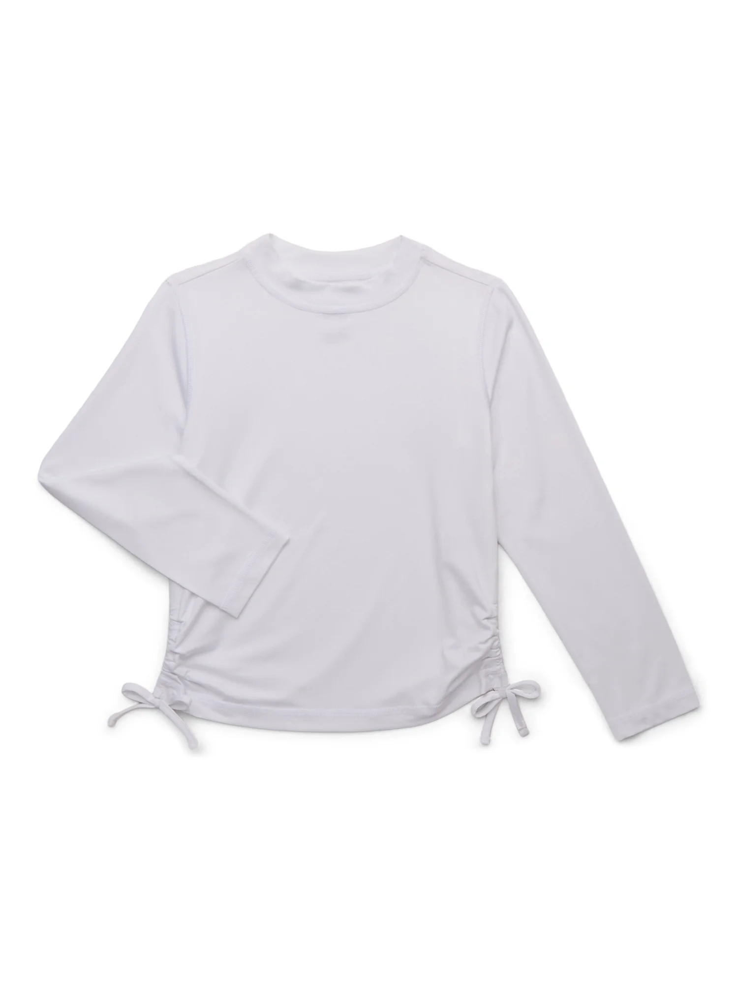 Wonder Nation Girls Long Sleeve Rash Guard with Side Tie and UPF 50+, Sizes 4-18 & Plus | Walmart (US)