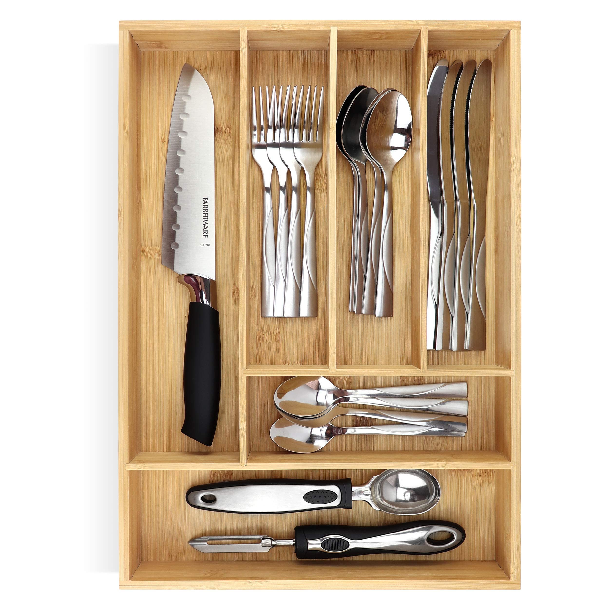 silverware tray organizer– Flatware Utensil Cutlery Silverware Holder for Drawer – Small Extr... | Amazon (US)