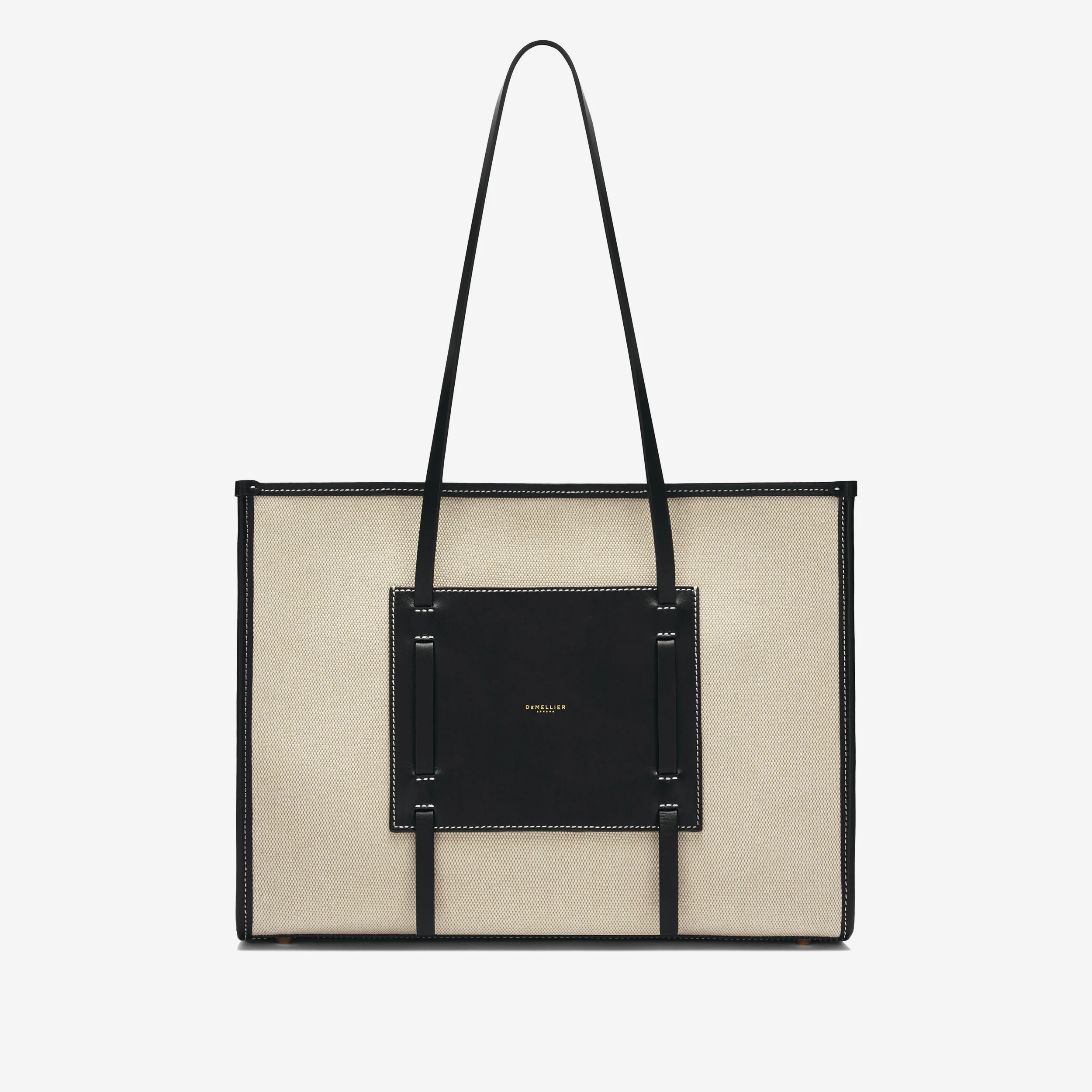 The Capri | Salt & Pepper Canvas Black Smooth | Demellier | DeMellier