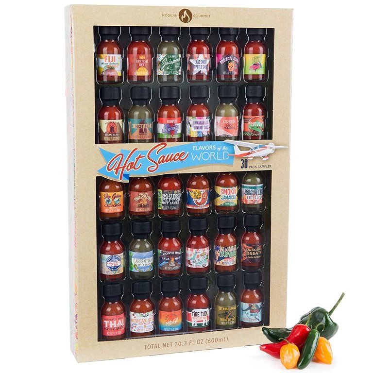 Thoughtfully Gifts, Flavors of the World Hot Sauce Sampler Gift Set, Inspired by International Ho... | Walmart (US)