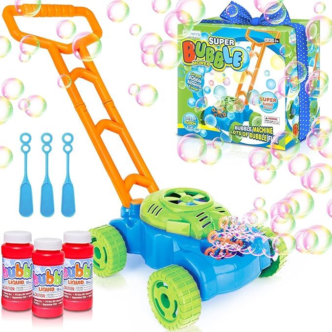 ArtCreativity Bubble Lawn Mower, Bubble Blowing Push Toys for Kids Ages 1 2 3 4 5, Bubble Machine... | Amazon (US)