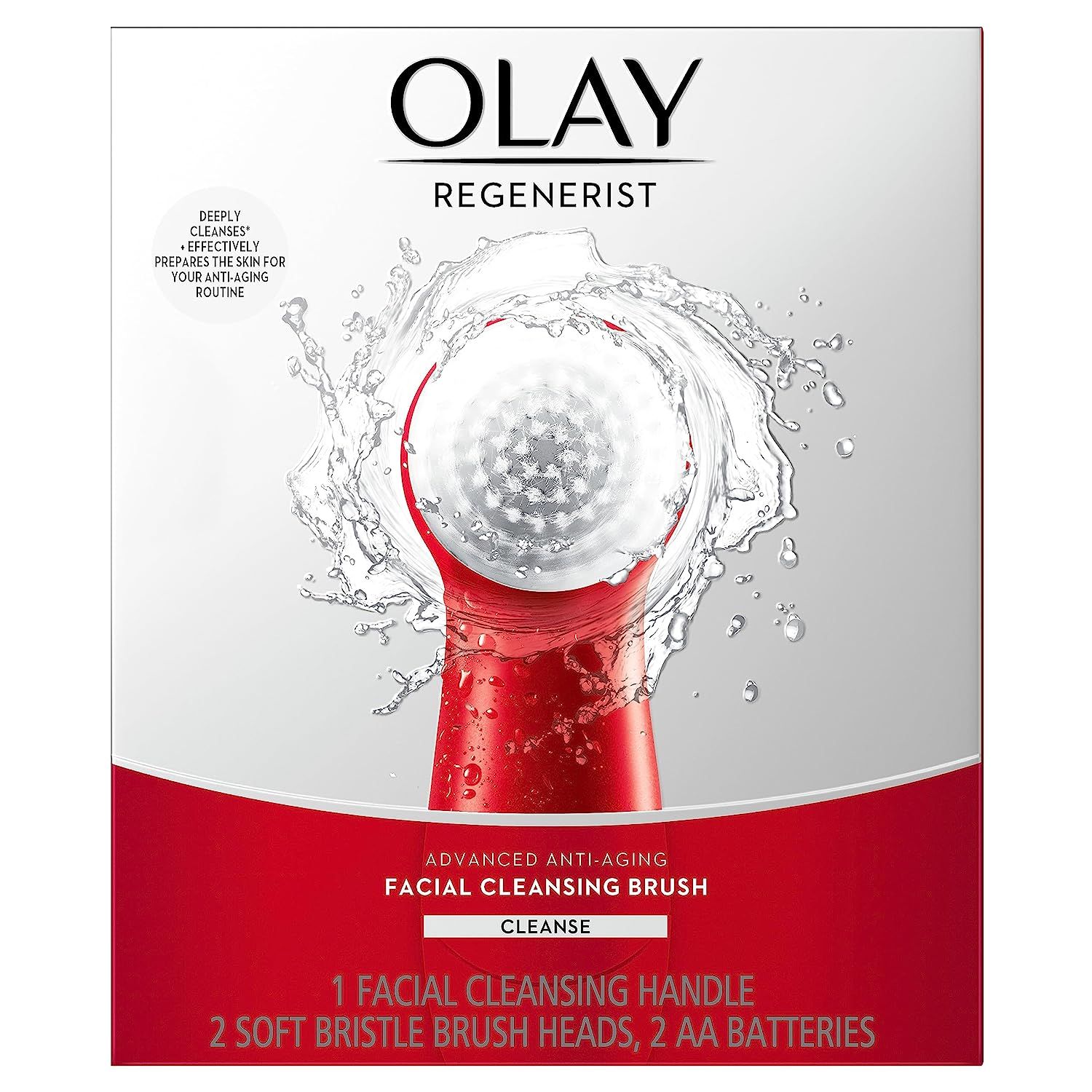 Olay Facial Cleansing Brush Regenerist, Face Exfoliator with 2 Brush Heads | Amazon (US)