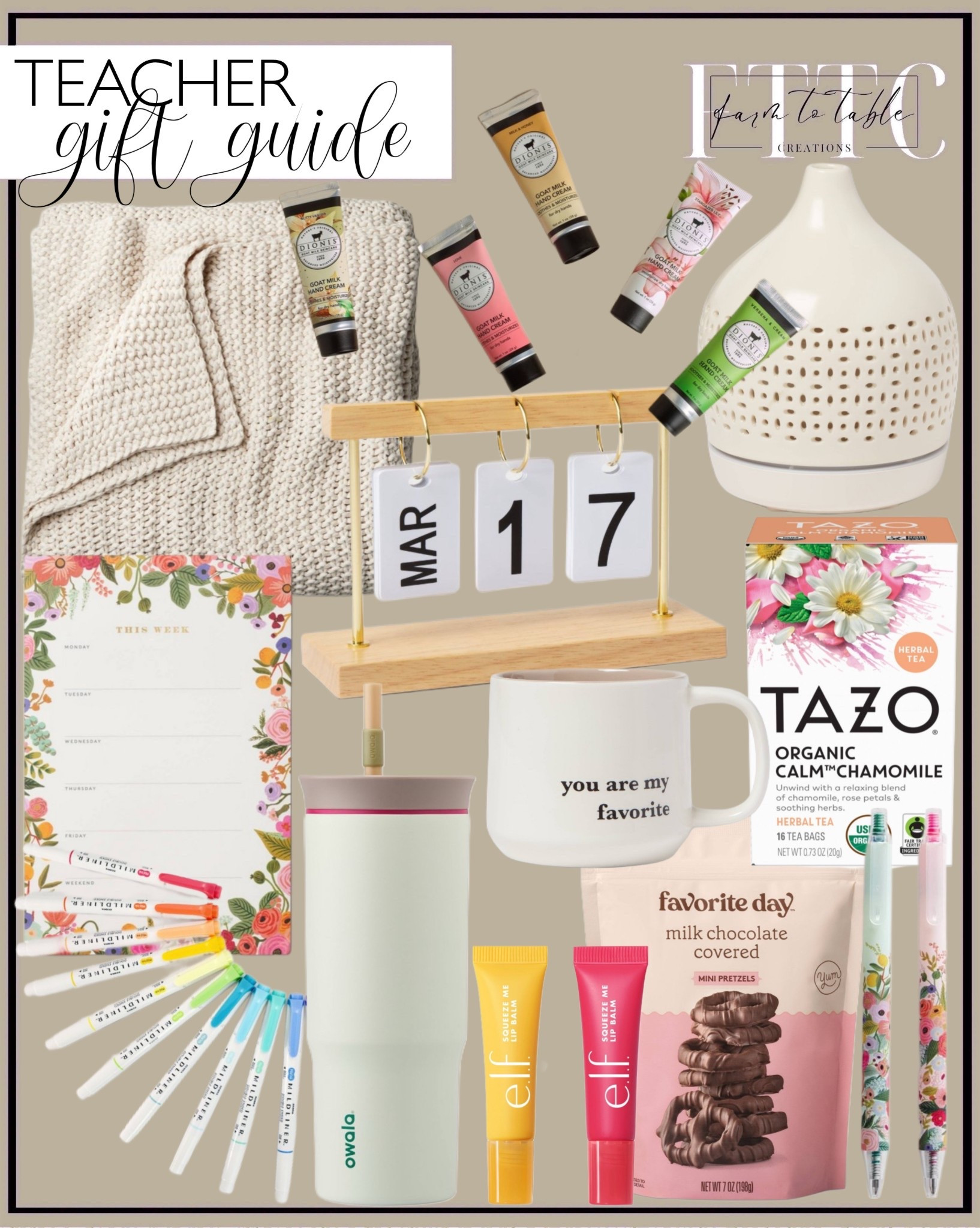 Teacher Gift Guide | All Target Finds

Follow @farmtotablecreations on Instagram…

Every teacher deserves something thoughtful, cozy, and genuinely useful — and this gift guide is filled with my favorite Target picks that check every box. Soft throw blankets, pretty weekly planners, soothing chamomile tea, hydrating lip oils, colorful pens, desk accessories, and little self-care treats that make their day feel a bit brighter. These are easy to bundle together, budget-friendly, and perfect for holiday gifting or teacher appreciation.

#targetfinds #targetstyle #targetgifts #teachergiftguide #teachergifts #teacherfavorites #giftideas #giftguide #holidaygiftguide #christmasgiftguide #stockingstuffers #targetmusthaves #cozygifts #usefulgifts #affordablegifts #deskessentials #selfcaregifts #giftsforteachers #winterfavorites #targethome #littleluxuries #everydayessentials #holidaygifting #giftsetideas #neutralgifts

#LTKHome #LTKGiftGuide #LTKselfcare