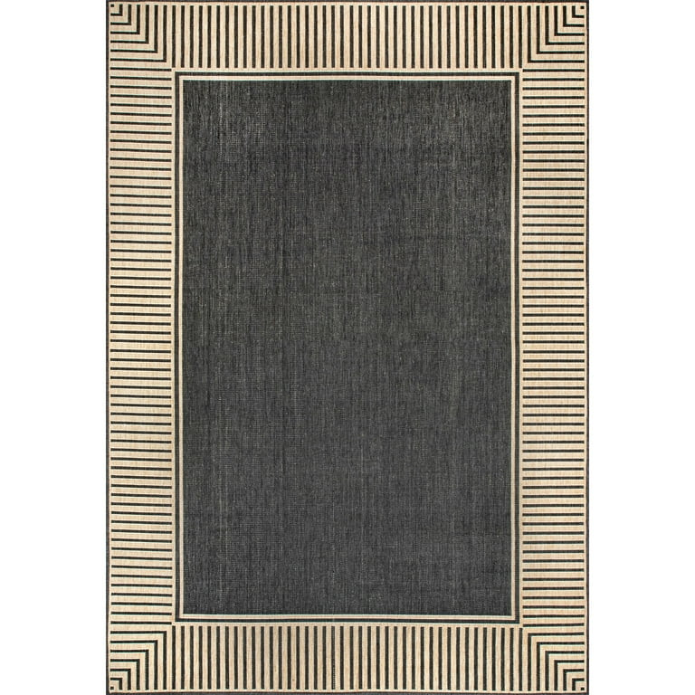 nuLOOM Asha Simple Border Indoor/Outdoor Area Rug, 5' x 8', Dark Gray | Walmart (US)