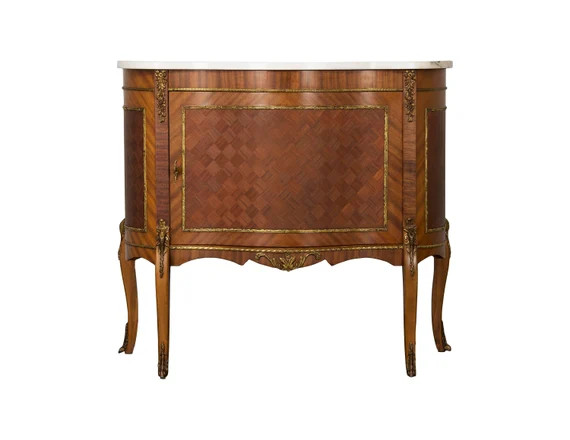 Antique French Louis XV Style Mahogany Low Commode W/ White - Etsy | Etsy (US)