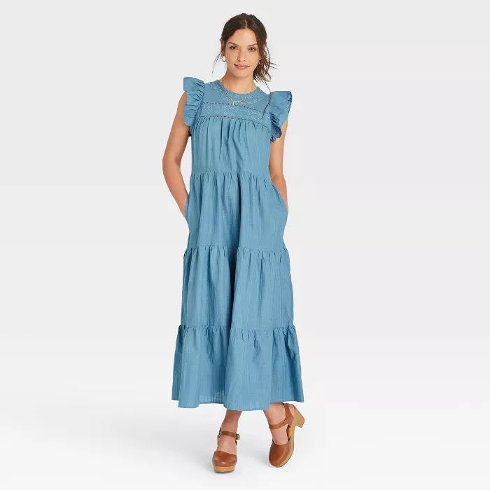 Women's Flutter Short Sleeve Tiered Dress - Universal Thread™ | Target