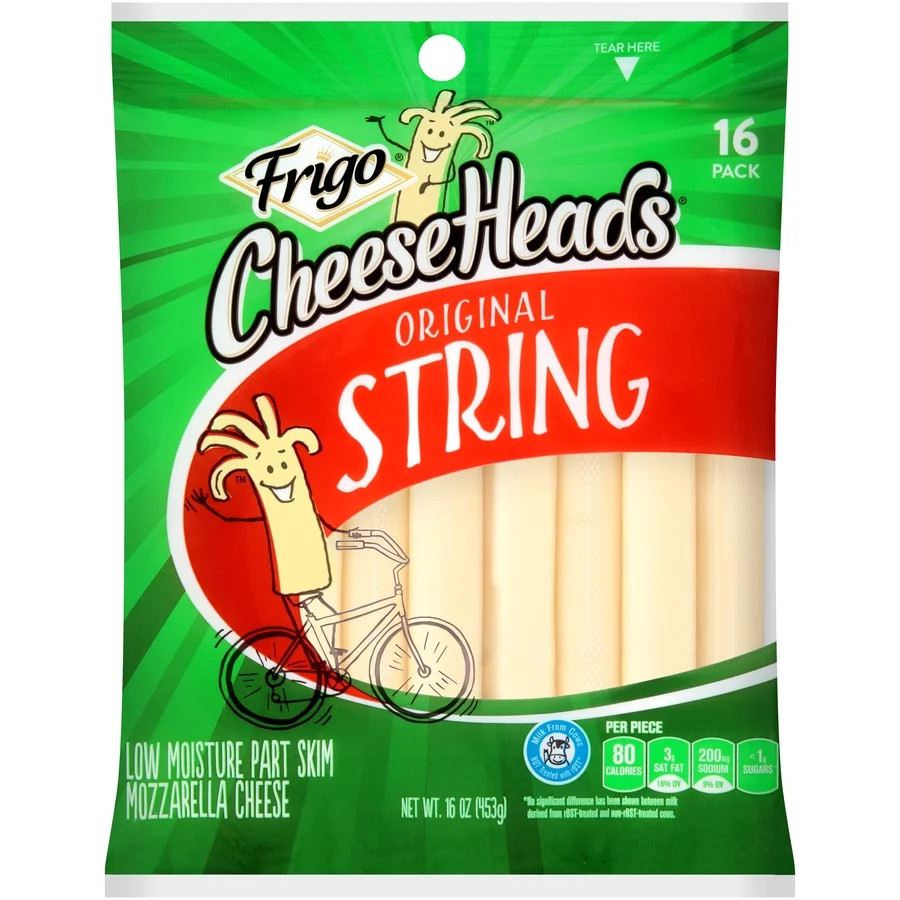 Frigo Cheese Heads Original Mozzarella String Cheese, 16 Oz, 16 Ct - Walmart.com | Walmart (US)