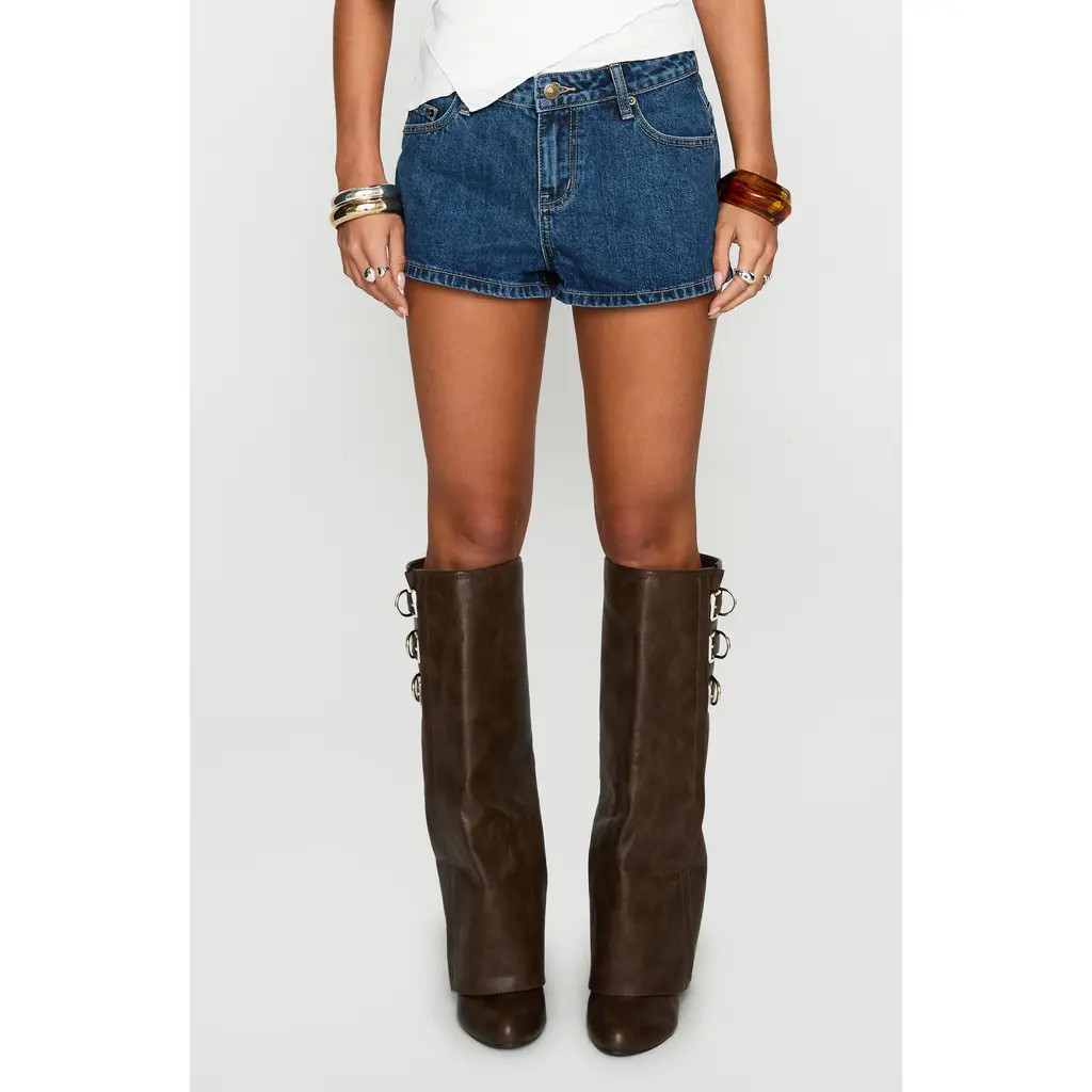 Princess Polly Dreamful Denim Shorts in Mid Wash at Nordstrom, Size 0 | Nordstrom