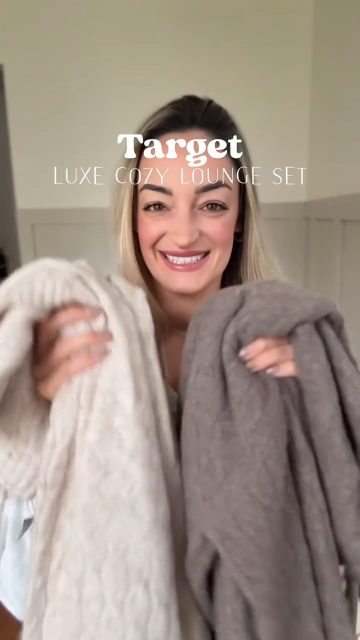 Okay, Target did it again 🫶🏼 These Luxe Cozy lounge sets are so soft - so stretchy - honestly would’ve lived in these while pregnant, and now they’re perfect for postpartum too. Whether you’re chasing a little one, running out or just trying to drink your coffee while it’s still warm ☕️ - these are the comfiest. Wearing a SMALL in the heather oat and a MEDIUM in the heather sable!

#targetfinds #momstyle #postpartumessentials #targetloungeset #ltkfinds #momuniform #targetmoms #cozyoutfits #momonthego #ltkfashion #realmomstyle

target luxe cozy set, target lounge set, cozy outfit ideas, postpartum outfit, comfy mom outfit, stretchy lounge set, target clothing try-on, soft loungewear, ltk target finds, everyday mom fashion