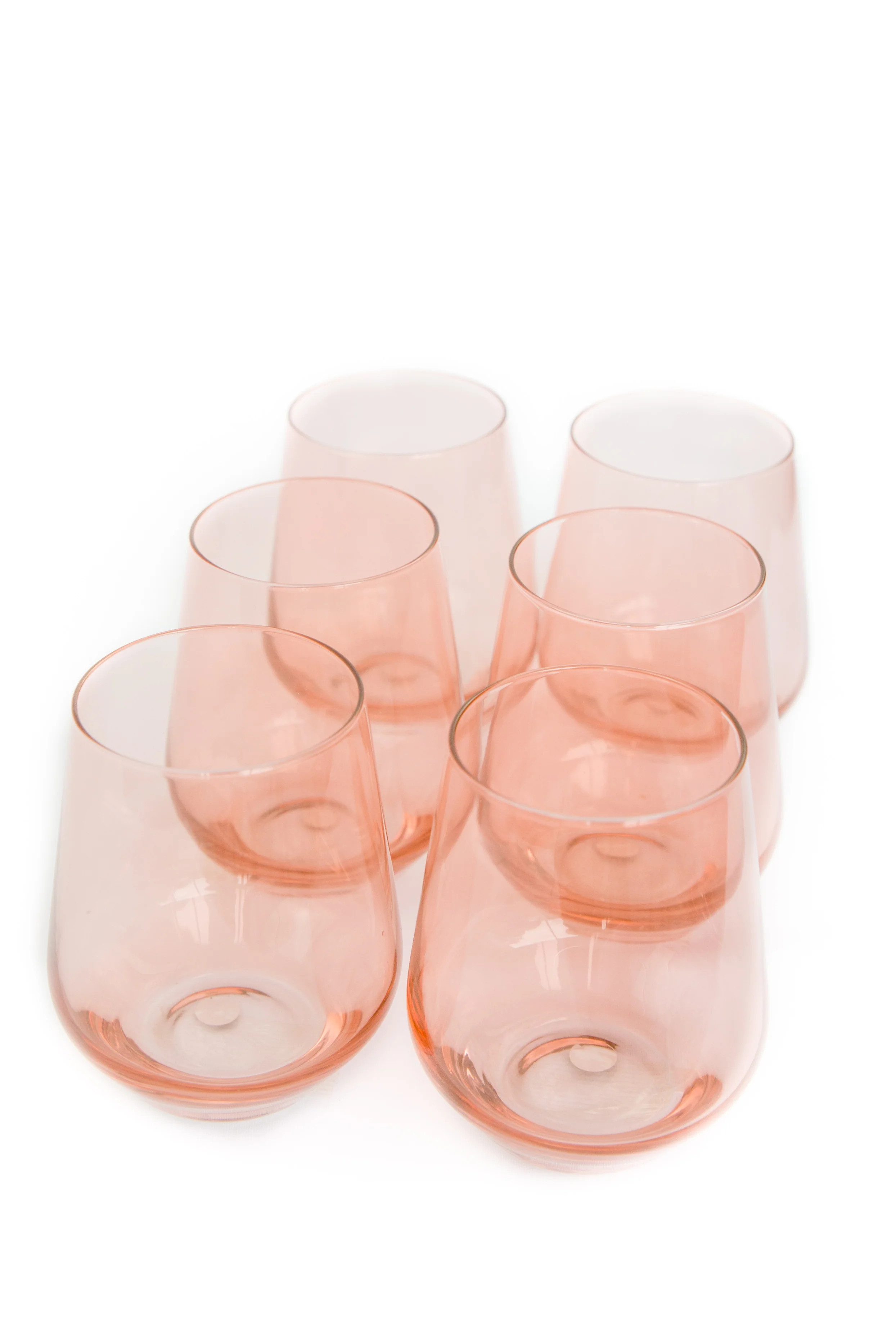 Estelle Colored Wine Stemless - Set of 6 {Blush Pink} | Estelle Colored Glass