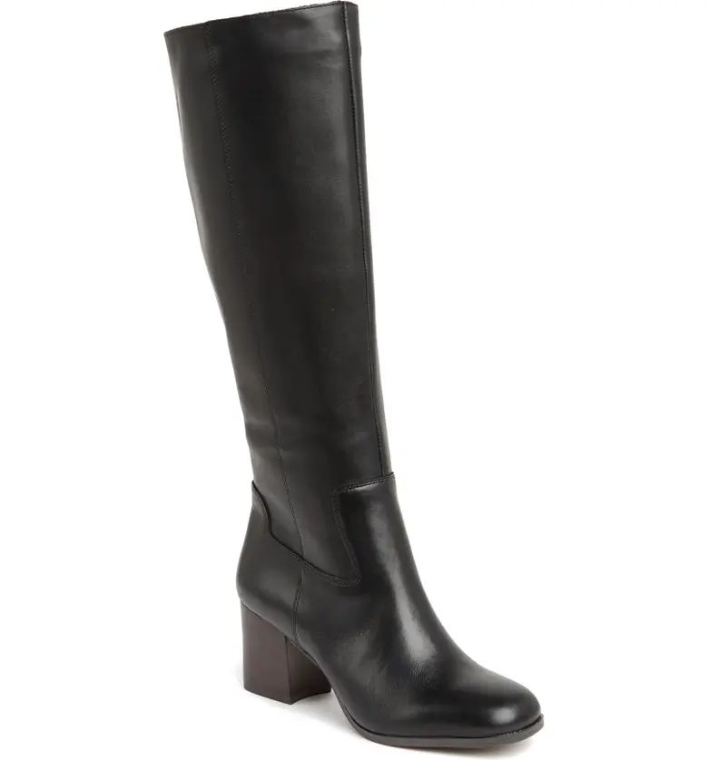 Franco Sarto Anberlin Leather Block Heel Knee-High Boot | Nordstromrack | Nordstrom Rack